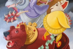 Bird's flu. Acrylic on canvas. 72x48 inches.