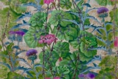 Geranium and thistle. Acrylic on canvas. 20x16 inches.