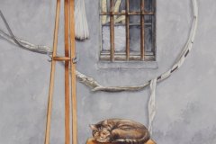 Cat Sleeping. Watercolor on Fabiano paper. 15x10 inches.