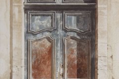 Door in Beziers. Watercolor on Fabiano paper. 19x14 inches.