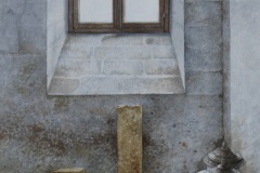 Cat and rat. Watercolor on Fabriano paper. 16x10 inches. 2025.